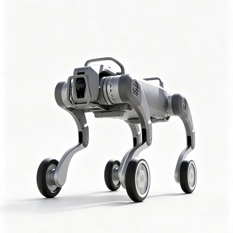Viervoetige robothond met wielen voor alle terreinen