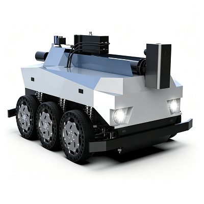 Explosiebestendig chassis met zes wielen